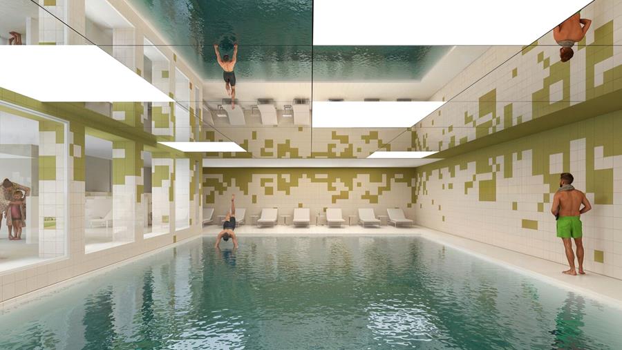 Le site d'une ancienne piscine reconverti en projet résidentiel et d'habitation